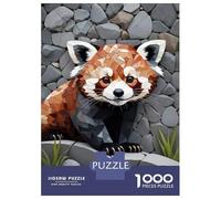 Puzzle Per Adolescenti Puzzle Da 1000 Pezzi Mosaic Red Panda on Stone Wall Puzzle Per Adulti Giocattoli Antistress Regalo Di Compleanno Aiuta L'esercizio Del Cervello 52x38cm/1000pcs
