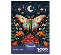 Puzzle Per Adolescenti Puzzle Da 1000 Pezzi Moth And Mushroom 3D Embroidery Art Puzzle Per Adulti Giocattoli Antistress Regalo Di Compleanno Aiuta L'esercizio Del Cervello 52x38cm/1000pcs