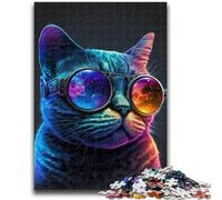 Puzzle per adolescenti Puzzle da 1000 pezzi Neon NERD Cat Design vivace e unico Esperienza di puzzle rilassante e stimolante 50x75cm