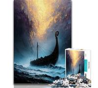 Puzzle per adolescenti Puzzle da 1000 pezzi per adolescenti, barca vichinga Drakkar, antistress, per trascorrere il tempo libero, interazione genitore-figlio, 50x75cm