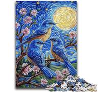 Puzzle per adolescenti Puzzle da 1000 pezzi per adolescenti Bluebird on The Tree Antistress Staycation Kill Time con poster abbinato e foglio di quiz 26x38cm