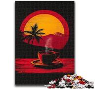 Puzzle per adolescenti Puzzle da 1000 pezzi per adolescenti Caffè al tramonto Design vivace e unico Esperienza di puzzle rilassante e stimolante 26x38cm