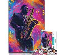 Puzzle per adolescenti Puzzle da 1000 pezzi per adolescenti Esibizione, analisi e logica del sassofono, con pezzi completamente interconnessi di forma casuale per ragazzi di 14 anni 38x26cm