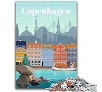 Puzzle per adolescenti Puzzle da 1000 pezzi per adolescenti Viaggio a Copenaghen Design vivace e unico Esperienza di puzzle rilassante e stimolante (dimensioni 50x75cm)