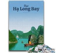 Puzzle per adolescenti Puzzle da 1000 pezzi per adolescenti Visita la baia di Ha Long Aiuta il cervello a esercitare Giocattoli avvincenti per coltivare la pazienza Adatto alle coppie (38x26cm)