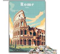 Puzzle per adolescenti Puzzle da 1000 pezzi Poster di viaggio di Roma, Italia Gioco stimolante e gioco per famiglie Regali di Babbo Natale segreto (38x52cm) 1000 pezzi