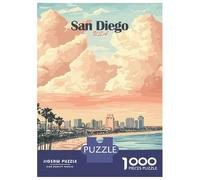 Puzzle Per Adolescenti Puzzle Da 1000 Pezzi San Diego Skyline Sunset Puzzle Per Adulti Giocattoli Antistress Regalo Di Compleanno Aiuta L'esercizio Del Cervello 52x38cm/1000pcs