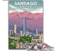 Puzzle per adolescenti Puzzle da 1000 pezzi Santiago del Cile Viaggio Arte Gioco stimolante e gioco per famiglie Regali di Babbo Natale segreto (38x52cm) 1000 pezzi