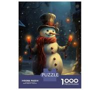 Puzzle Per Adolescenti Puzzle Da 1000 Pezzi Smiling Snowman with Candles Per Adulti Giocattoli Antistress Regali Per Donne Regali Unici Per Compleanno E Natale 38x26cm/1000pcs