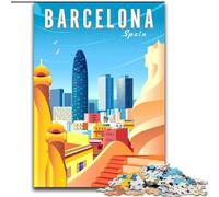 Puzzle per adolescenti Puzzle da 1000 pezzi Spagna Barcellona Viaggio Arte, analisi e logica con pezzi completamente interconnessi di forma casuale per ragazzi dai 14 anni in su 26x38cm