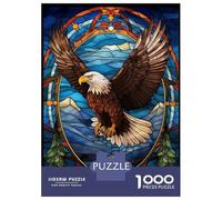 Puzzle Per Adolescenti Puzzle Da 1000 Pezzi Stained Glass Bald Eagle Puzzle Per Adulti Giochi Per Famiglie Un'opera D'arte Regali Di Natale E Compleanno 52x38cm/1000pcs
