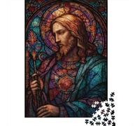 Puzzle Per Adolescenti Puzzle Da 1000 Pezzi Stained Glass Jesus Art Print Puzzle Per Adulti Giochi Rilassanti Ma Divertenti E Umoristici Regali Unici Per Compleanni 52x38cm/1000pcs