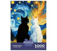 Puzzle Per Adolescenti Puzzle Da 1000 Pezzi Starry Night Black Cat And White Cat Romantic Puzzle Per Adulti Giochi Rilassanti Corsa Di Velocità Manuale Offerta Come Regalo Per Tutta La Famiglia 38x26c