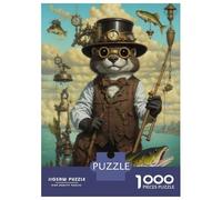 Puzzle Per Adolescenti Puzzle Da 1000 Pezzi Steampunk Otter Fishing Per Adulti Gioco Rompicapo Analisi E Logica Gioco Stimolante Regali 38x26cm/1000pcs
