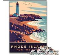 Puzzle per adolescenti Puzzle da 1000 pezzi sulla costa del Rhode Island, analisi e logica con pezzi completamente interconnessi di forma casuale per ragazzi dai 14 anni in su 26x38cm