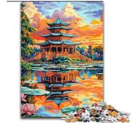 Puzzle per adolescenti, puzzle da 1000 pezzi, tempio antico giapponese, giocattoli antistress, regali di compleanno unici per ragazzi dai 14 anni in su (dimensioni 50x75cm)
