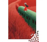 Puzzle Per Adolescenti Puzzle Da 1000 Pezzi Train Journey Through Red Fields Puzzle Per Adulti Giochi Rilassanti Corsa Di Velocità Manuale Offerta Come Regalo Per Tutta La Famiglia 38x26cm/1000pcs