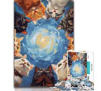 Puzzle per adolescenti Puzzle da 1000 pezzi Un gruppo di gatti, giochi divertenti per la famiglia, attività divertenti a casa, regalo di compleanno, regali da viaggio 38x26cm