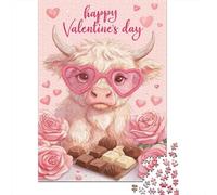 Puzzle Per Adolescenti Puzzle Da 1000 Pezzi Valentine's Day Cow Greeting Card Puzzle Per Adulti Giochi Rilassanti Ma Divertenti E Umoristici Regali Unici Per Compleanni 70x50cm/1000pcs