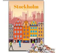 Puzzle per adolescenti Puzzle da 1000 pezzi Viaggio a Stoccolma Gioco impegnativo e gioco per famiglie Regali di Babbo Natale segreto (26x38cm) 1000 pezzi
