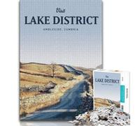 Puzzle per adolescenti Puzzle da 1000 pezzi Visita Lake District, decorazione murale artistica e idea regalo di compleanno per amici, ufficio a casa (75x50cm)