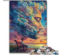 Puzzle per adolescenti Puzzle da 1000 pezzi Volto umano Nuvola colorata, antistress Sfida difficile Regali di Babbo Natale segreto per ragazzi dai 14 anni in su (dimensioni 50x75cm)