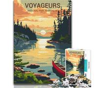 Puzzle per adolescenti Puzzle da 1000 pezzi Voyageurs National Park Sunset, decorazione murale artistica e idea regalo di compleanno per amici, ufficio a casa (38x26cm)