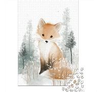 Puzzle Per Adolescenti Puzzle Da 1000 Pezzi Winter Fox Illustration-1 Puzzle Per Adulti Giochi Rilassanti Ma Divertenti E Umoristici Regali Unici Per Compleanni 38x26cm/1000pcs