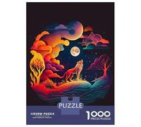 Puzzle Per Adolescenti Puzzle Da 1000 Pezzi Wolf Night Moon Per Adulti Giocattoli Antistress Regali Per Donne Regali Unici Per Compleanno E Natale 52x38cm/1000pcs