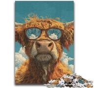 Puzzle per adolescenti Puzzle da 1000 pezzi Yak con gli occhiali aiuta il cervello a esercitare Giocattoli avvincenti per coltivare la pazienza Adatto alle coppie 50x75cm