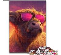 Puzzle per adolescenti Puzzle da 1000 pezzi Yak con gli occhiali, aiuta il cervello a esercitare Giocattoli avvincenti per coltivare la pazienza e migliorare la memoria (dimensioni 50x75cm)