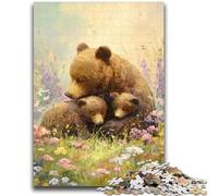 Puzzle per adolescenti, puzzle della famiglia dell'orso bruno, gioco stimolante, ideale come regalo per tutta la famiglia (50x75cm)