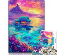 Puzzle per adolescenti puzzle dell'isola psichedelica per adulti 1000 pezzi giocattoli giochi educativi antistress migliorano l'amore tra coppie (50x75cm)
