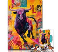 Puzzle per adolescenti Puzzle di animali del toro per adolescenti 1000 pezzi, gioco educativo per compleanno, Natale per età 14+ 26x38cm