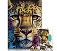 Puzzle per adolescenti, puzzle di animali pop art con ghepardi, per adolescenti, giocattoli avvincenti per la decorazione della casa (dimensioni 75x50cm)