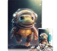 Puzzle per adolescenti,puzzle di astronauti,tartarughe spaziali per adolescenti,per ammazzare il tempo durante le vacanze a casa con pezzi completamente interconnessi di forma casuale (75x50cm)