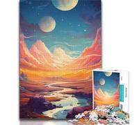 Puzzle per adolescenti,puzzle di montagne spaziali e universo per adolescenti,per ammazzare il tempo durante le vacanze a casa con pezzi completamente interconnessi e di forma casuale (38x26cm)