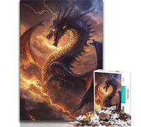Puzzle per adolescenti, puzzle fantasy con draghi volanti, giochi educativi, decorazioni per la casa, regali di compleanno, decorazioni murali (dimensioni 75x50cm)