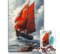 Puzzle per adolescenti puzzle giapponesi antichi con barche per adolescenti 1000 pezzi giocattoli giochi educativi antistress lista dei desideri con Babbo Natale (26x38cm)