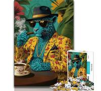 Puzzle per adolescenti puzzle leopardati alla moda 1000 pezzi per adulti e ragazzi giocattoli giochi educativi antistress collezione di artisti belle arti (50x75cm)