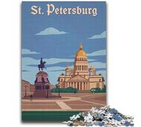 Puzzle per adolescenti Puzzle per adolescenti da 1000 pezzi San Pietroburgo Aiuta il cervello a esercitare Giocattoli avvincenti per coltivare la pazienza Adatto alle coppie (dimensioni 38x52cm)