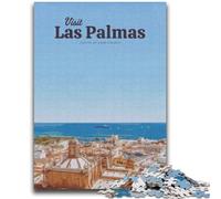 Puzzle per adolescenti Puzzle per adolescenti da 1000 pezzi Visita Las Palmas Aiuta il cervello ad allenarsi Giocattoli avvincenti per coltivare la pazienza Adatto alle coppie (dimensioni 38x52cm)
