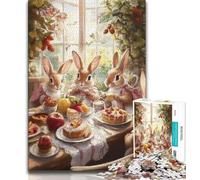 Puzzle per adolescenti puzzle per adulti con coniglio e cena 1000 pezzi giocattoli educativi per l'apprendimento giochi per famiglie migliorano l'amore tra coppie (50x75cm)