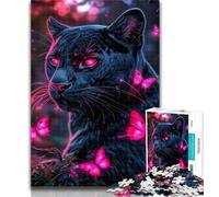 Puzzle per adolescenti, puzzle per adulti con farfalle e pantere nere, 1000 pezzi, design vivace e unico, esperienza di puzzle rilassante e stimolante, 50x75cm