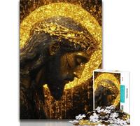 Puzzle per adolescenti puzzle per adulti con Gesù dorato 1000 pezzi gioco per famiglie antistress sfida difficile regali di Babbo Natale segreto (26x38cm)