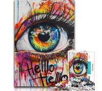 Puzzle per adolescenti puzzle per adulti con graffiti sugli occhi 1000 pezzi giocattoli per l'intrattenimento della famiglia ideali come regalo per tutta la famiglia 38x26cm