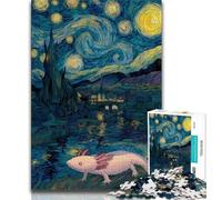 Puzzle per adolescenti puzzle per adulti con salamandra nel cielo notturno gioco stimolante ideale come regalo per tutta la famiglia (26x38cm)
