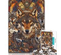 Puzzle per adolescenti puzzle per adulti con totem a forma di lupo 1000 pezzi design difficile vibrante e unico esperienza di gioco rilassante e stimolante (50x75cm)