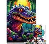 Puzzle per adolescenti, puzzle psichedelici con coccodrillo del Nilo, 1000 pezzi, allena il cervello e le mani, regalo di compleanno, regali 50x75cm