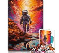 Puzzle per adolescenti puzzle psichedelici di astronauti per adulti antistress sfida difficile adatti per la decorazione del desktop 26x38cm